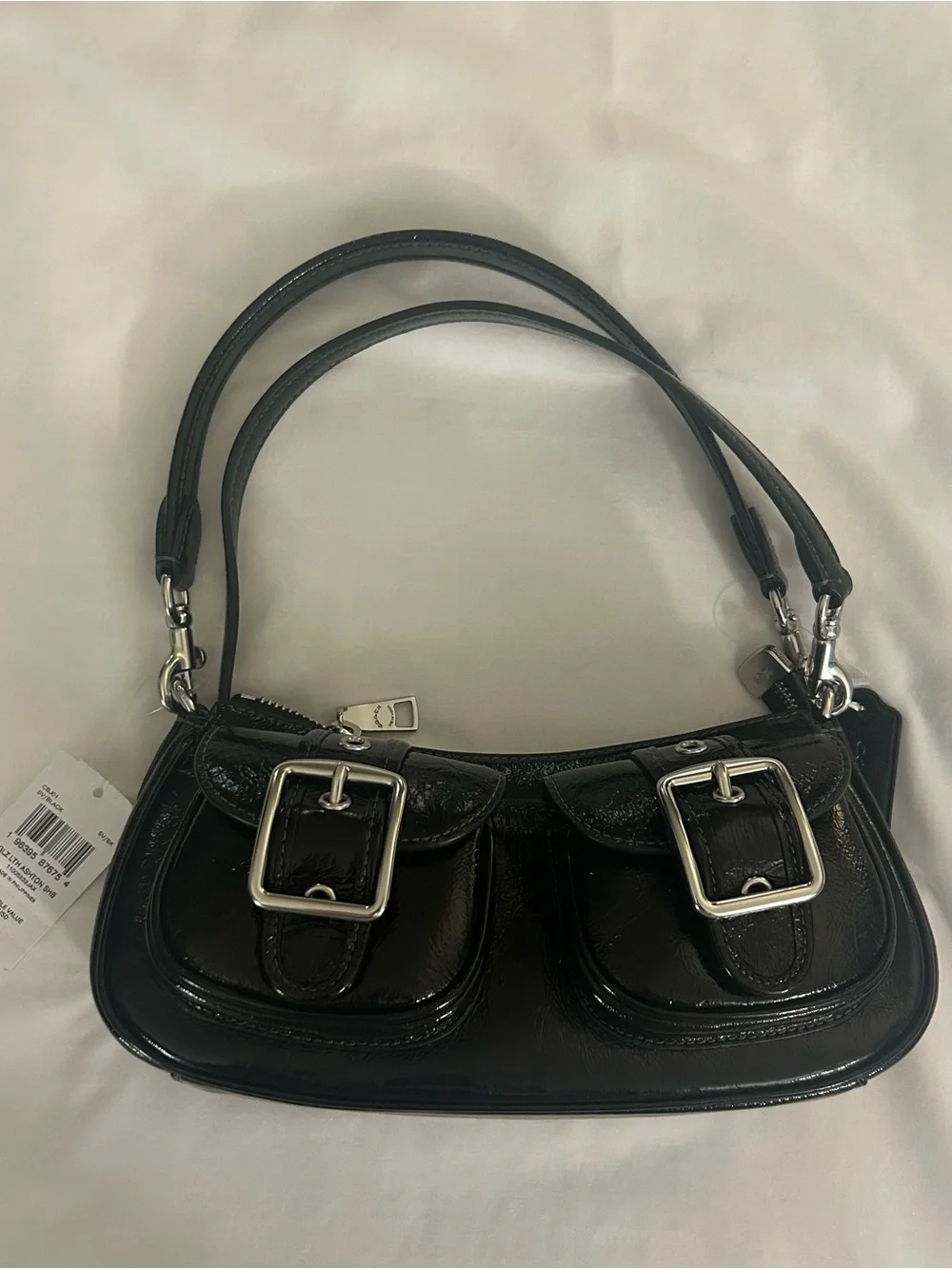 Coach Ashton Black Patent Leather Mini Shoulder Bag NWT